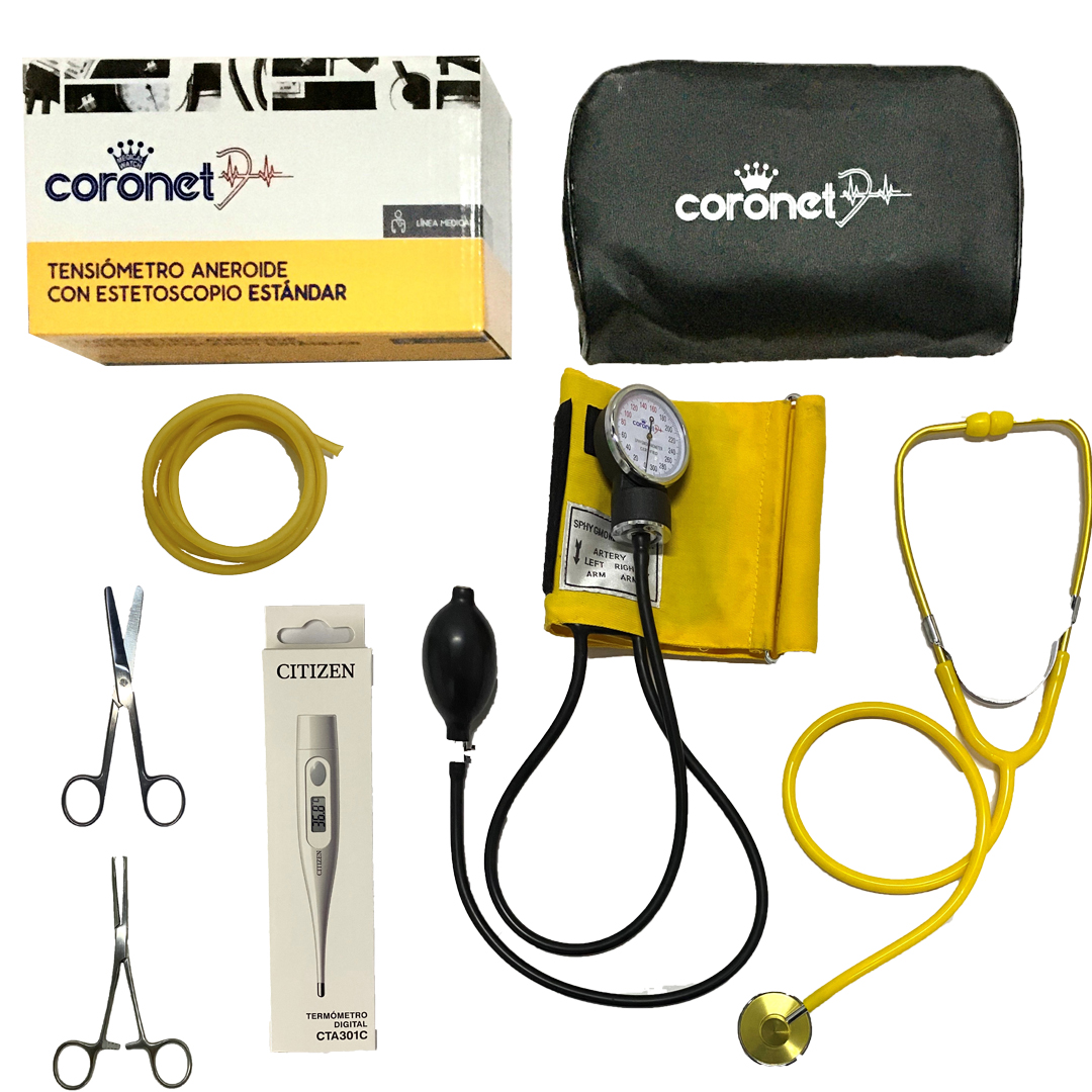 Coronet Kit / Set De Enfermería Con Tensiometro A Colores (Amarillo)