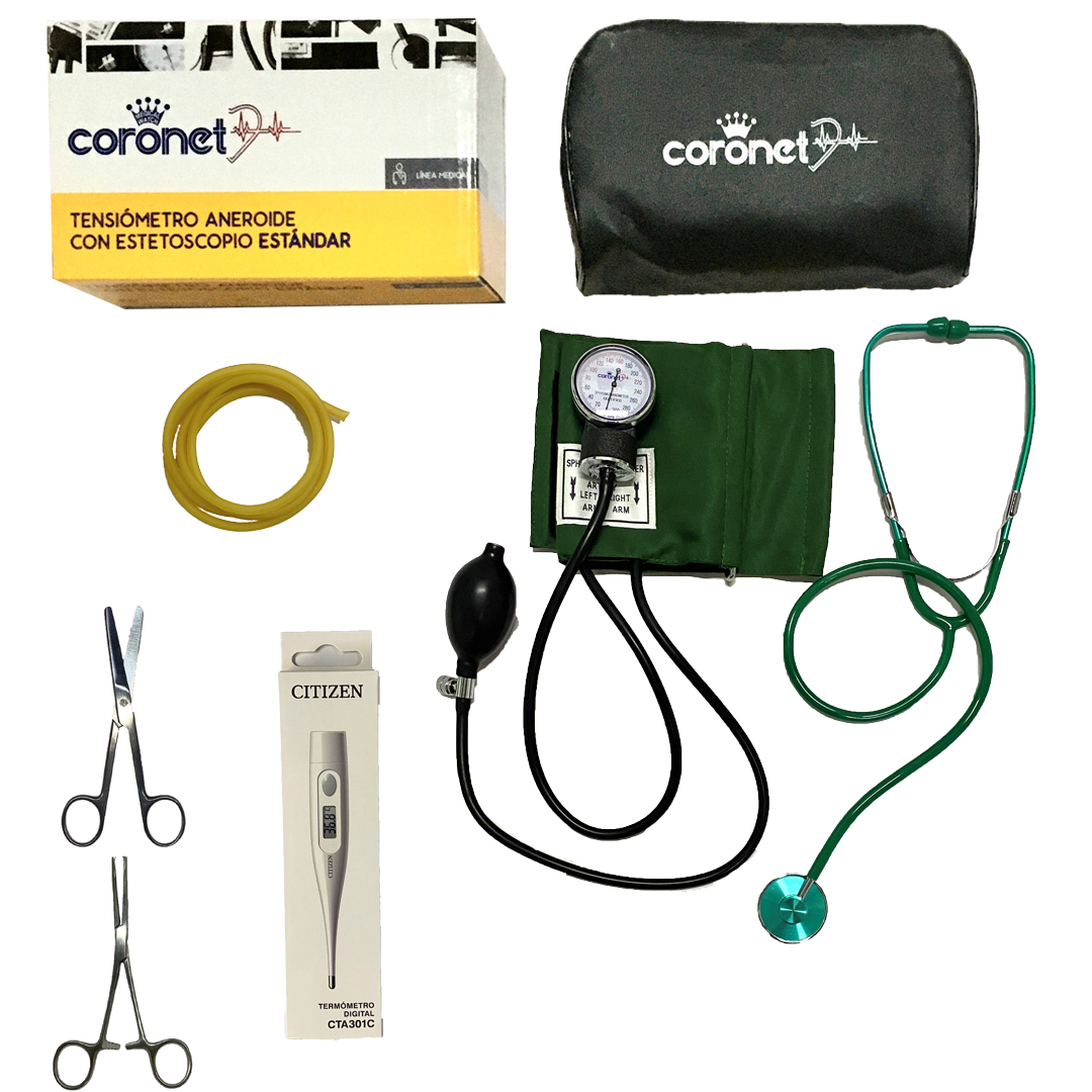 Coronet Kit / Set De Enfermería Con Tensiometro A Colores (Verde)