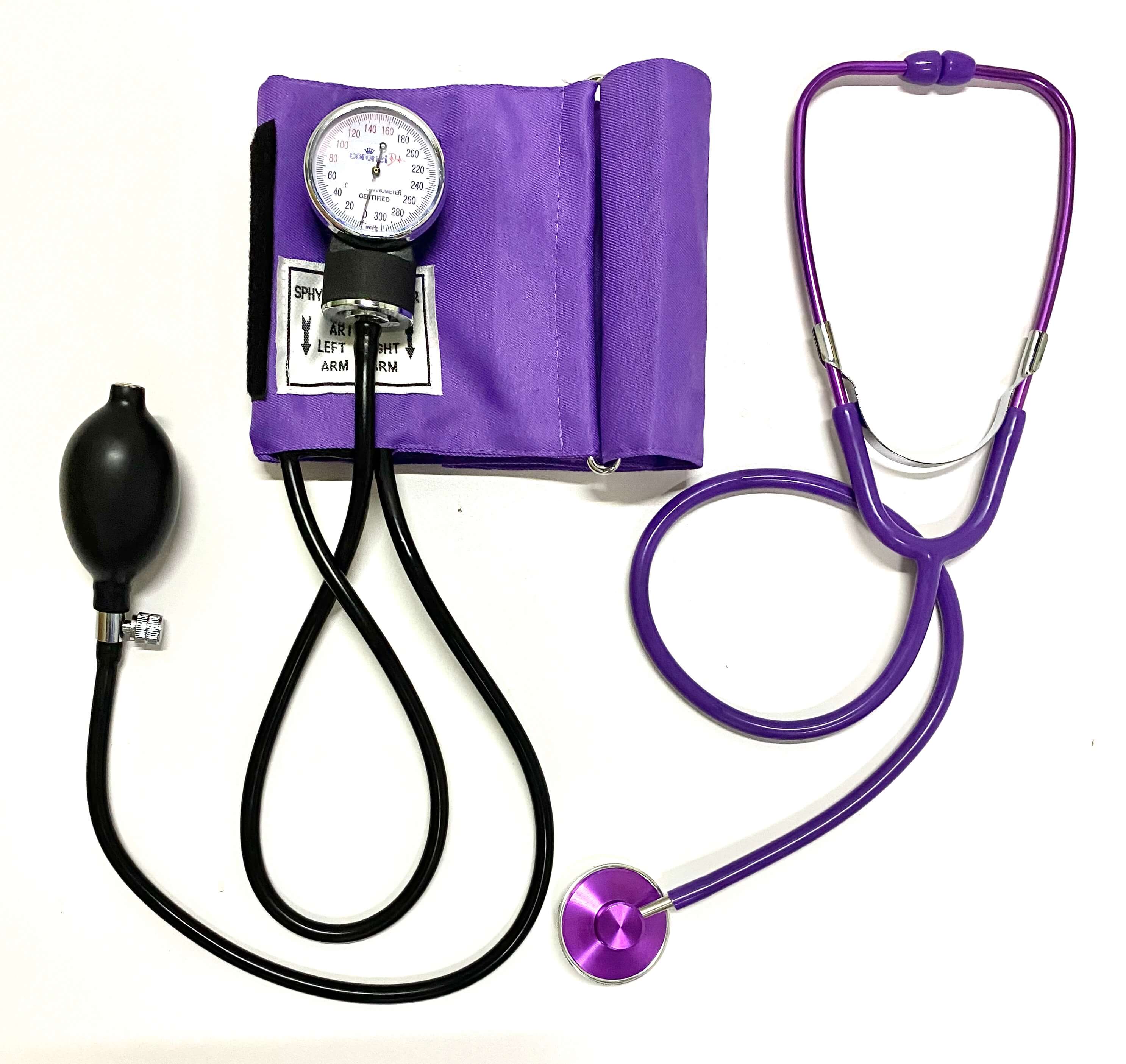 Tensiometro Aneroide Coronet Con Estetoscopio (Color Violeta)